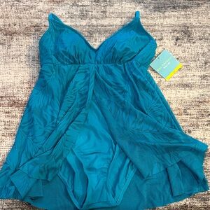Turquoise Blue One-Piece Swimdress